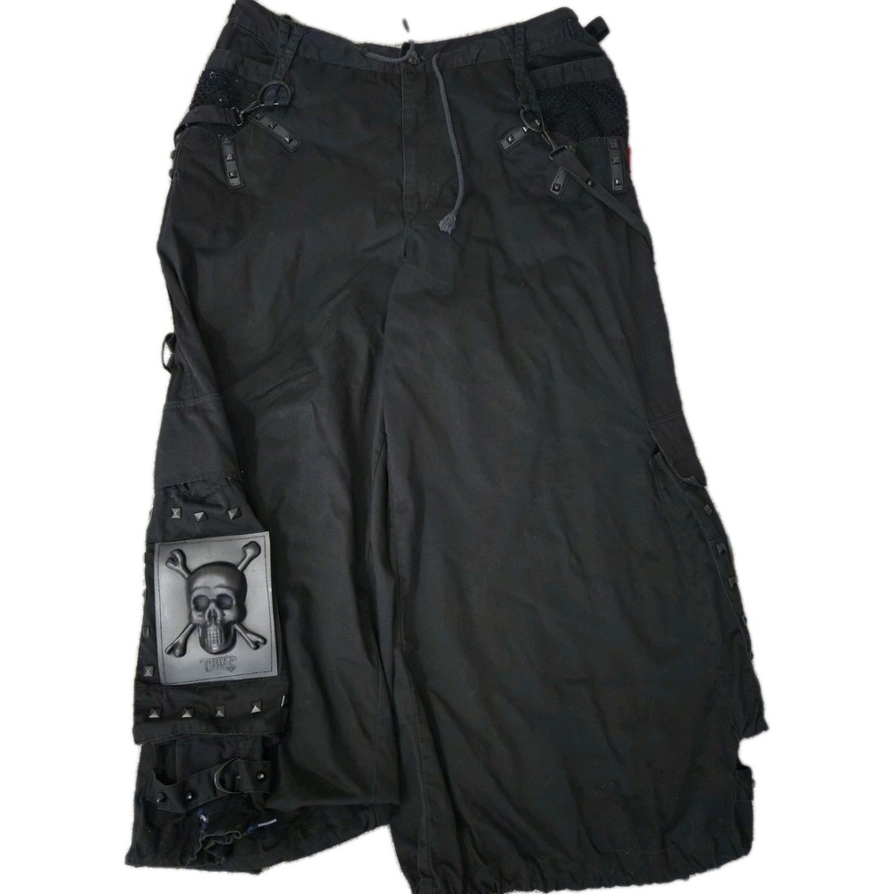 VTG Tripp NYC Pants Mens 3XL Black Grommets Goth Punk Bondage Rave Chains Y2K